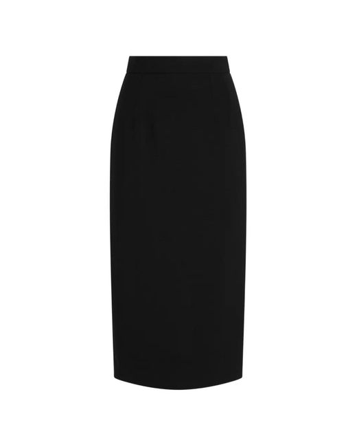 Dolce & Gabbana Black Stretch Wool Skirt