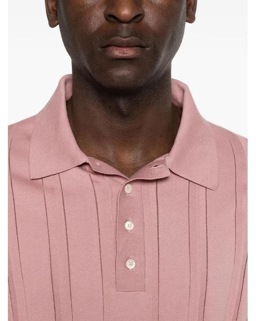 Piacenza Cashmere Pink Short-Sleeve Polo Shirt for men