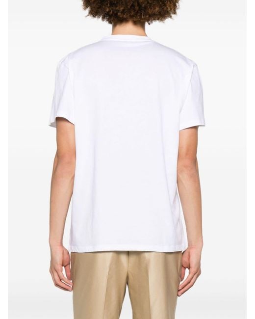 Alexander McQueen White Obscured Skull-print Cotton T-shirt for men