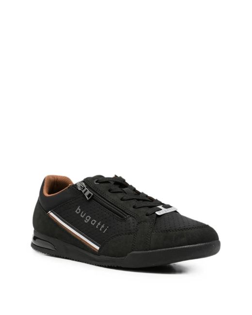 Bugatti Black Trevor Side-Zip Sneakers for men