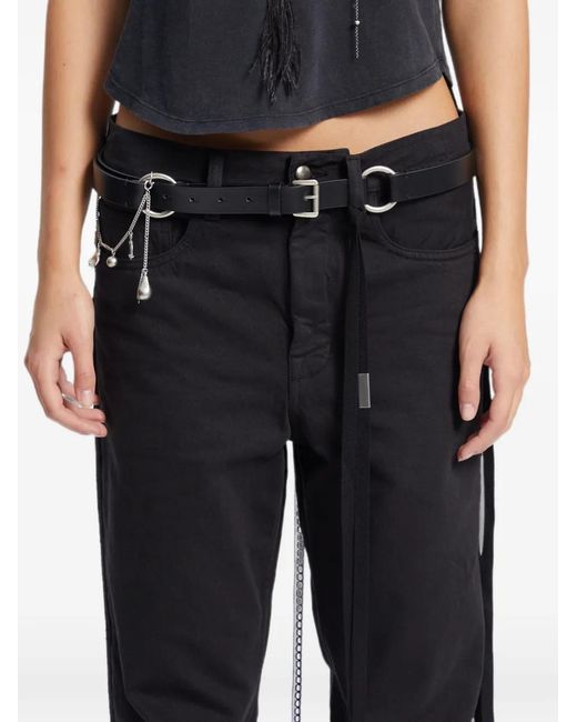 Ann Demeulemeester White Charis Charm-Embellished Leather Belt