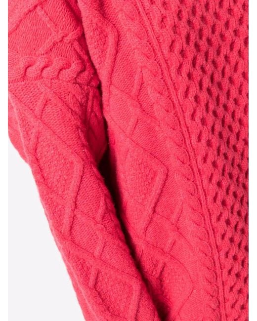 Stella McCartney Red Aran Crew Neck Jumper