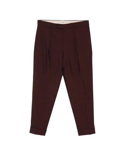 Berwich Purple Pleated Cuffed Trousers for men