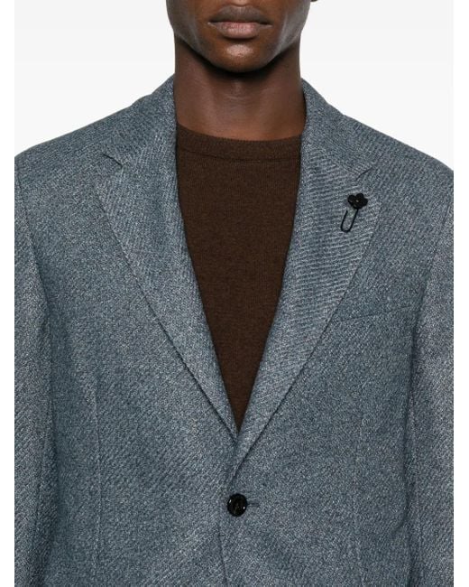 Lardini Blue Single-Breasted Blazer for men
