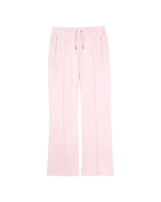 Juicy Couture Pink Diamanté Velour Track Pants