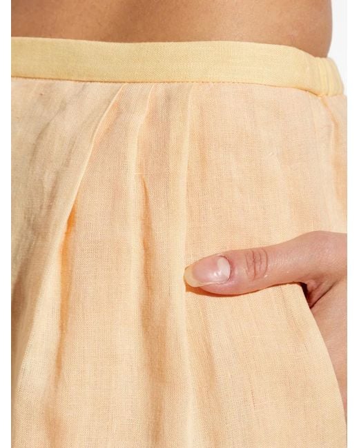 Forte_forte White Pleated-Detail Linen Trousers
