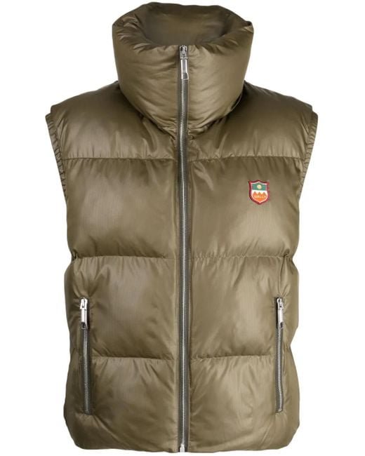 Bally Green Funnel-Neck Padded Gilet for men