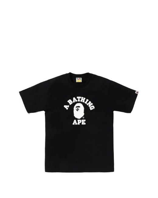 A Bathing Ape Black College Crystal-Embellished T-Shirt for men