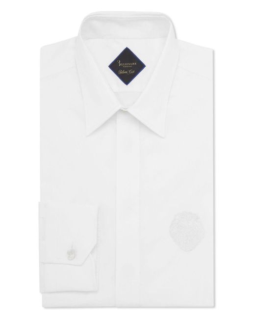 Billionaire White Logo-embroidered Poplin Shirt for men