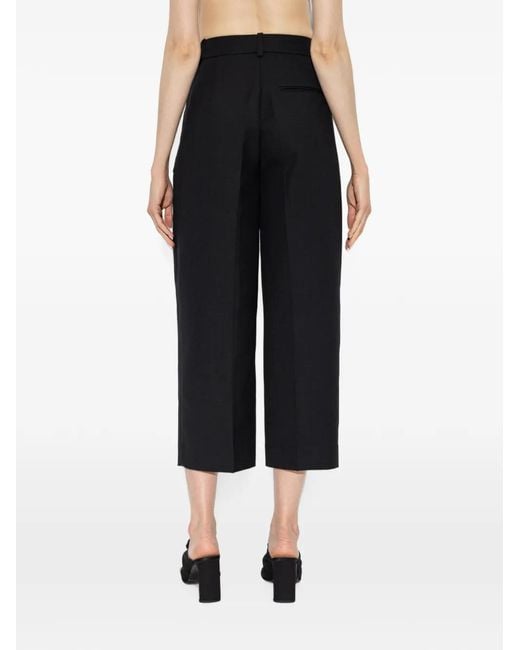 Anine Bing Black Brice Pleated Cropped Trousers