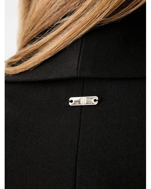 Fracomina Black Shawl-Lapel Flap-Pocket Blazer
