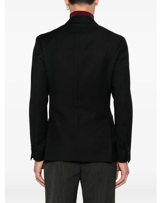 Lardini Black Double-Breasted Wool Jacket for men