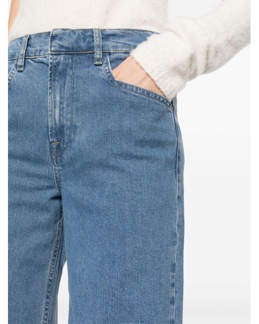 FRAME Blue Halbhohe Wide-Leg-Jeans