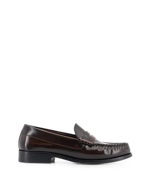 Alohas White Rivet Leather Loafers