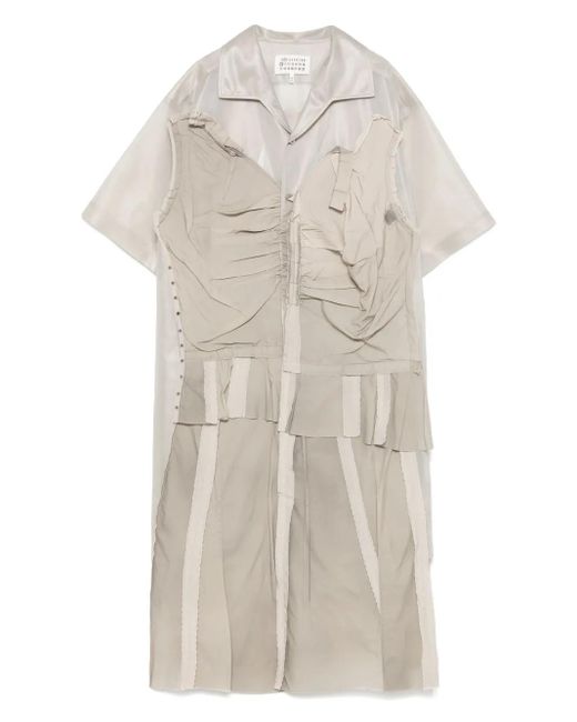 Maison Margiela Natural Cappuccino Mesh Shirt Dress