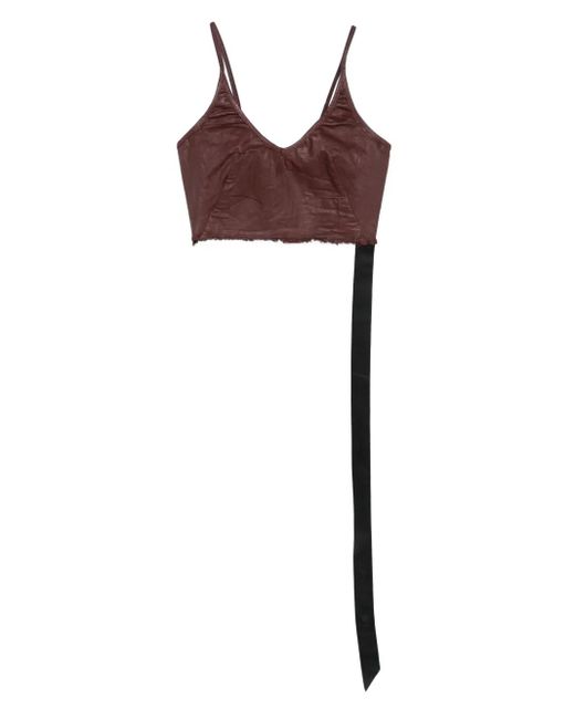 Rick Owens Purple Cropped-Top mit Fransen