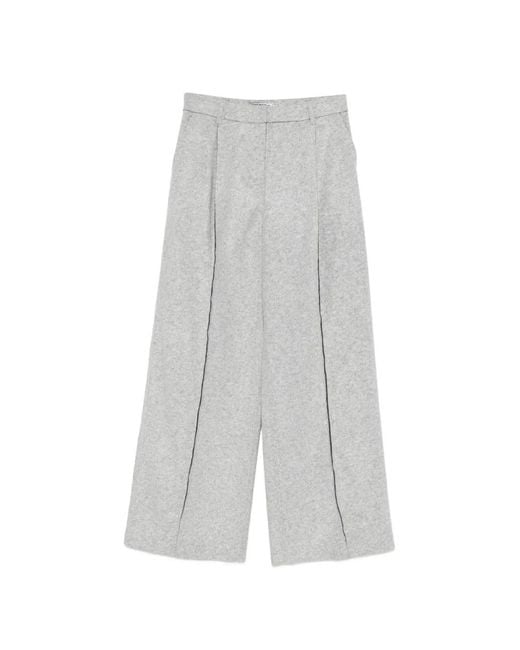 Iceberg White Woven Palazzo Pants
