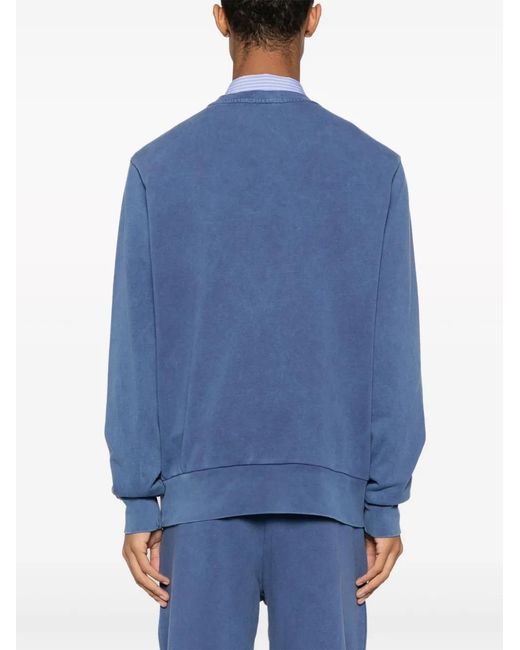 Polo Ralph Lauren Blue Logo-Embroidered Cotton Sweatshirt for men