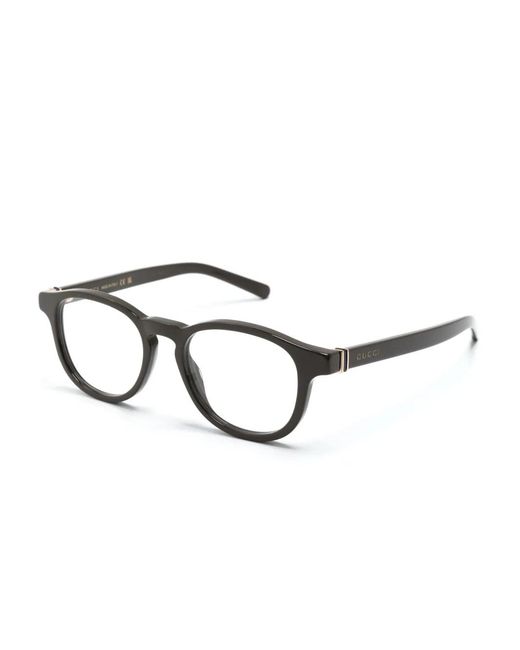 Gucci Brown Oval-Frame Glasses for men