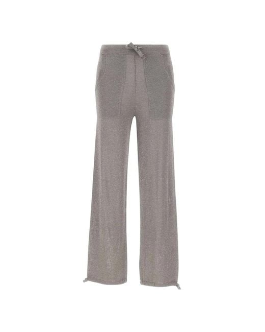 Kangra Gray Drawstring-Waist Knitted Track Pants