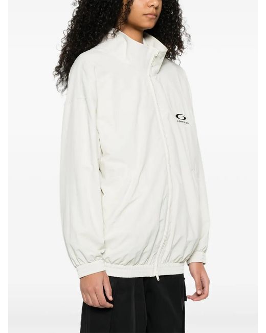 Balenciaga White Logo Zip Jacket
