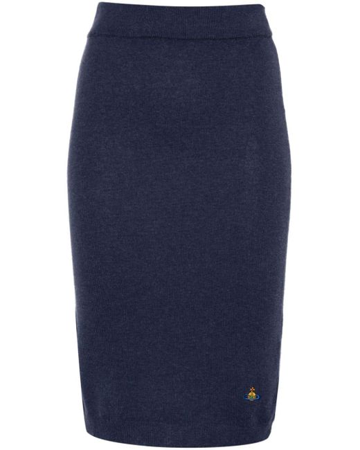 Vivienne Westwood Blue Orb-embroidered Skirt