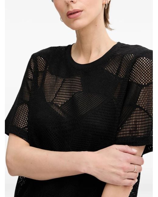 DKNY Black Short-Sleeve Blouse