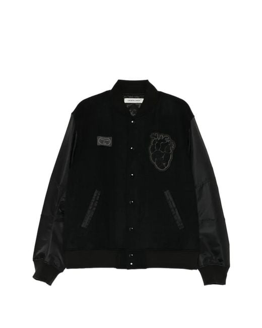 Undercover Black Heart-Patch Varsity Jacket for men