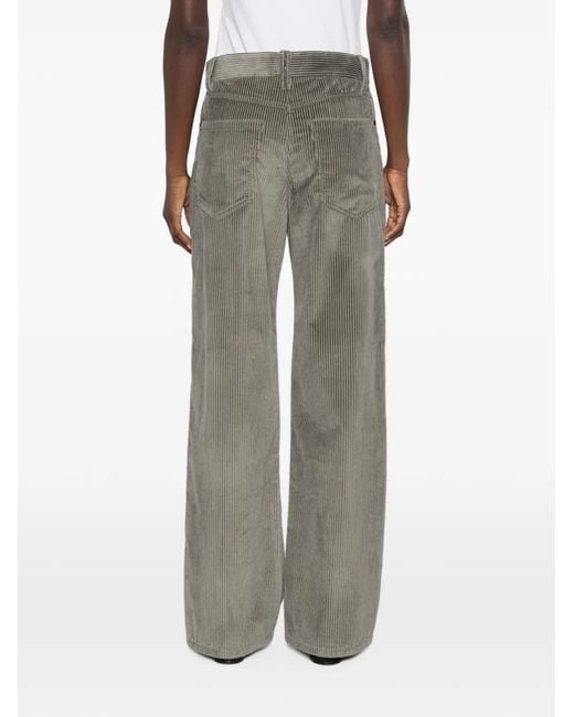 Brunello Cucinelli Gray Corduroy Straight-Leg Trousers