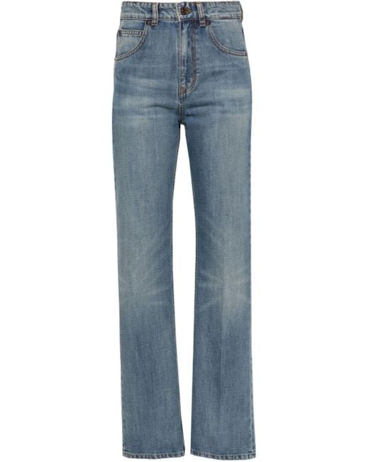 Victoria Beckham Julia High Waist Slim-fit Jeans in het Blue