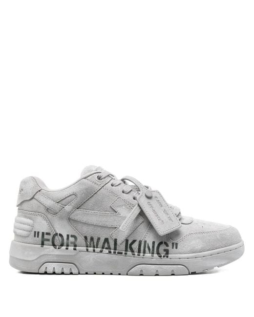Off-White c/o Virgil Abloh Gray Chunky Sole Sneakers With Mixed Material Design for men