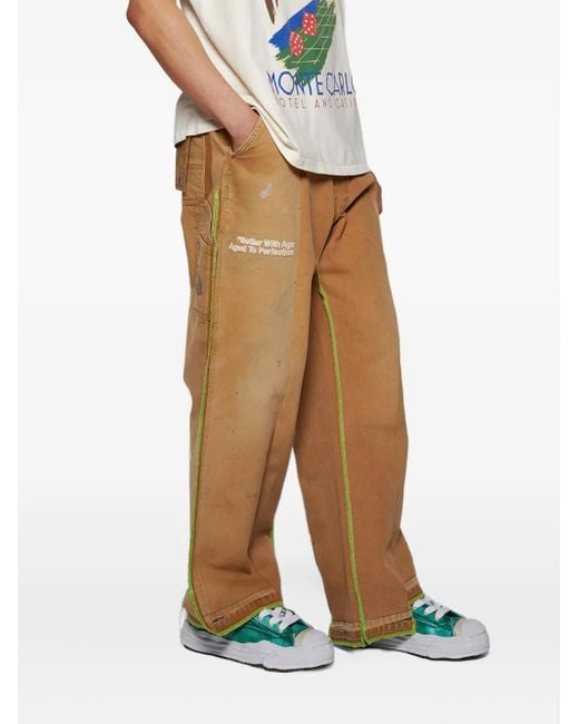 Maison Mihara Yasuhiro Hank Low Sneakers aus gebürstetem Leder in Green für Herren