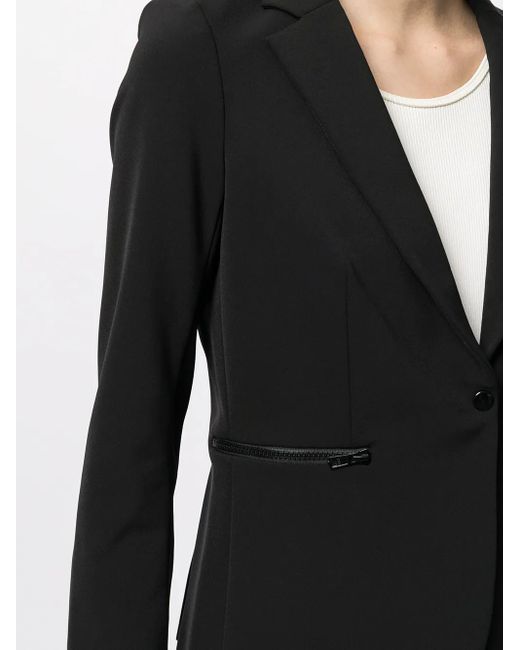 Veronica Beard Black Scuba Schoolboy Dickey Single-Breasted Blazer
