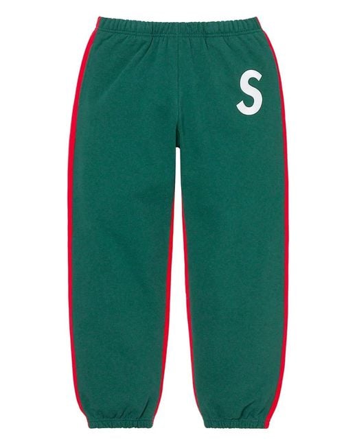 Pantalones de chándal con logo S Supreme de hombre de color Green