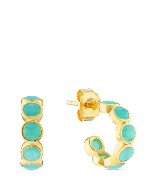 Auree Jewellery Metallic Créoles Ortigia En Amazonite