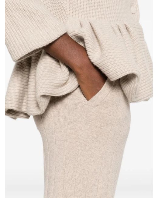 Pantalon À Design Côtelé Max Mara en coloris White
