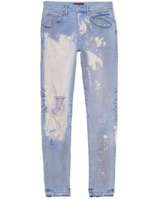 Jeans skinny a vita media P002 di Purple Brand in Blue da Uomo