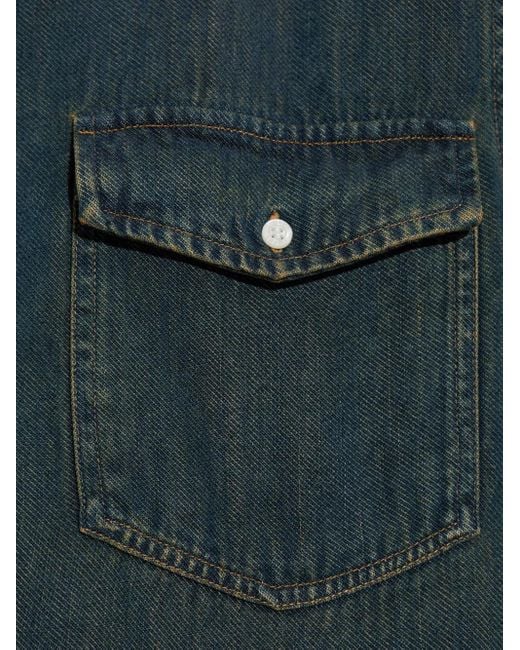 Samsøe & Samsøe Blue Chest-Pocket Denim Shirt