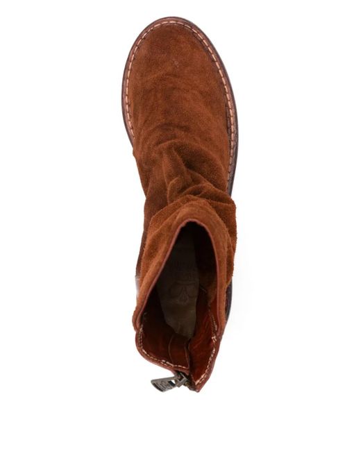 KING TARTUFOLI Brown Suede Zipped Boots