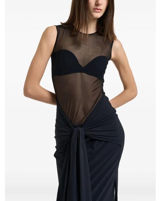 Danamé Black Catherine Split-Detail Maxi Dress