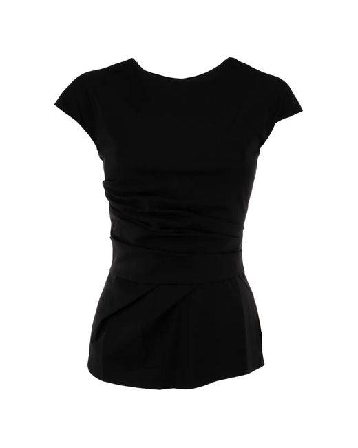 La Petite Robe Di Chiara Boni Black Draped T-Shirt