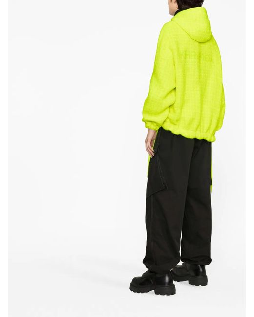 Khrisjoy Yellow Tweed Drawstring Hood Jacket