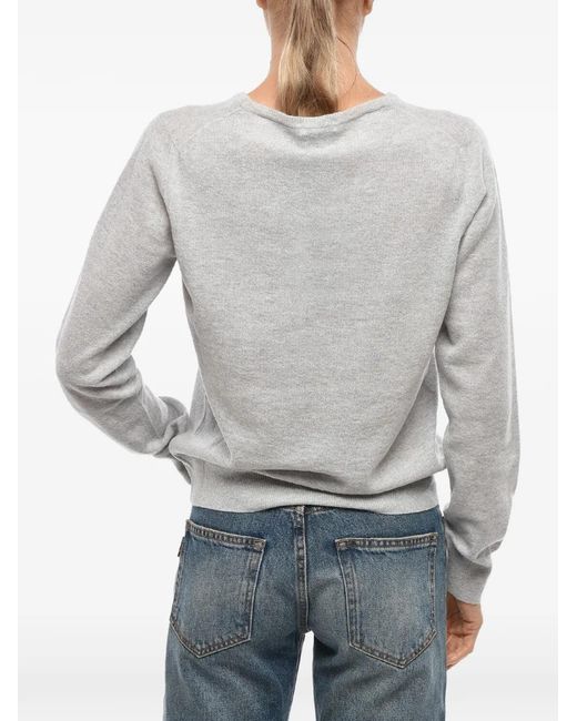 Malo Gray Crew-Neck Long-Sleeve Wool Sweater