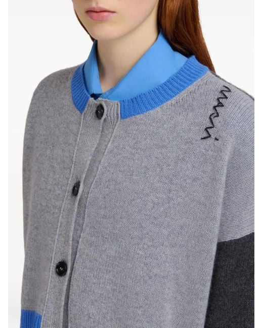 Marni Blue Colour Block Cardigan