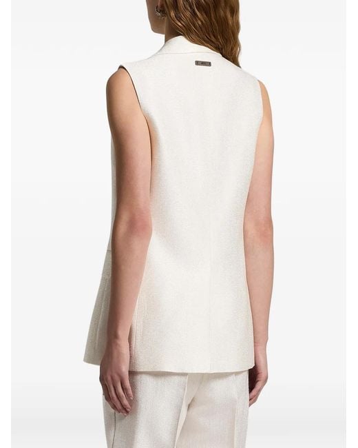 Peserico White Gilet À Col Montant