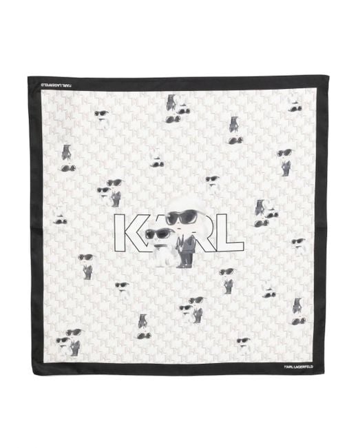 Karl Lagerfeld White Ikon Scarf