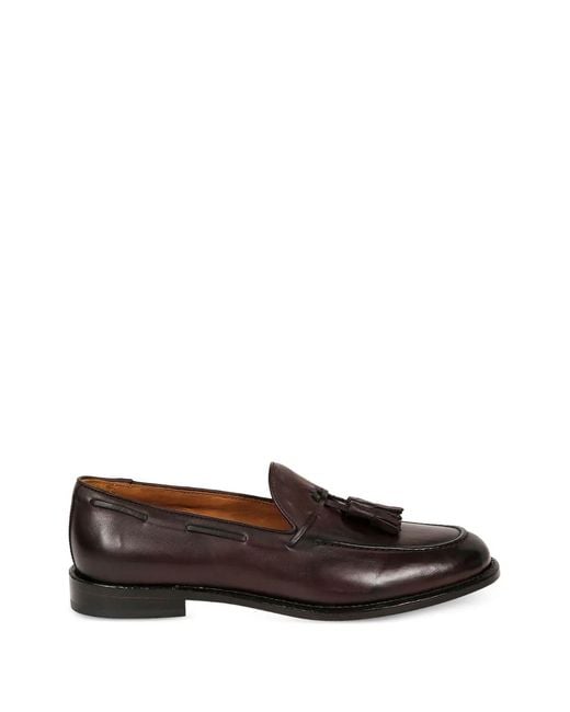 Corvari Brown Garda Tassel Leather Loafers for men