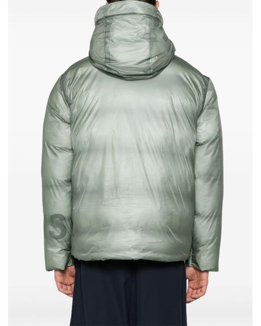 Rains Green Kevo Hooded Puffer Jacket for men
