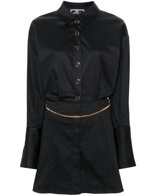 Elisabetta Franchi Mini-blousejurk Met Schakelketting in het Black