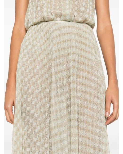 Forte_forte White Plissé Pattern Midi Skirt